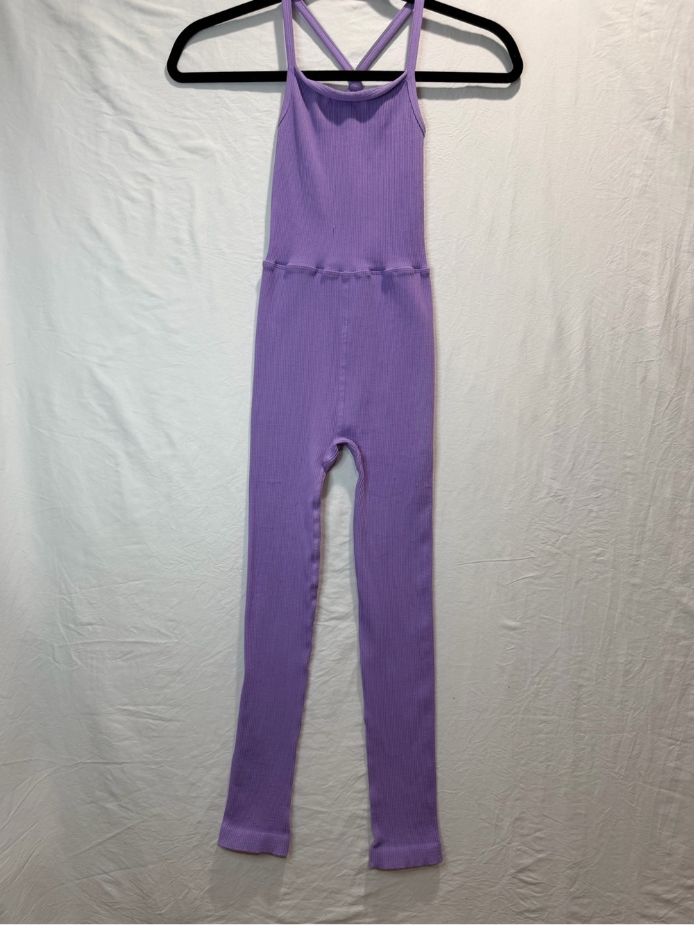 FP Movement by Free People Lavender Ribbed Happiness runs Jumpsuit